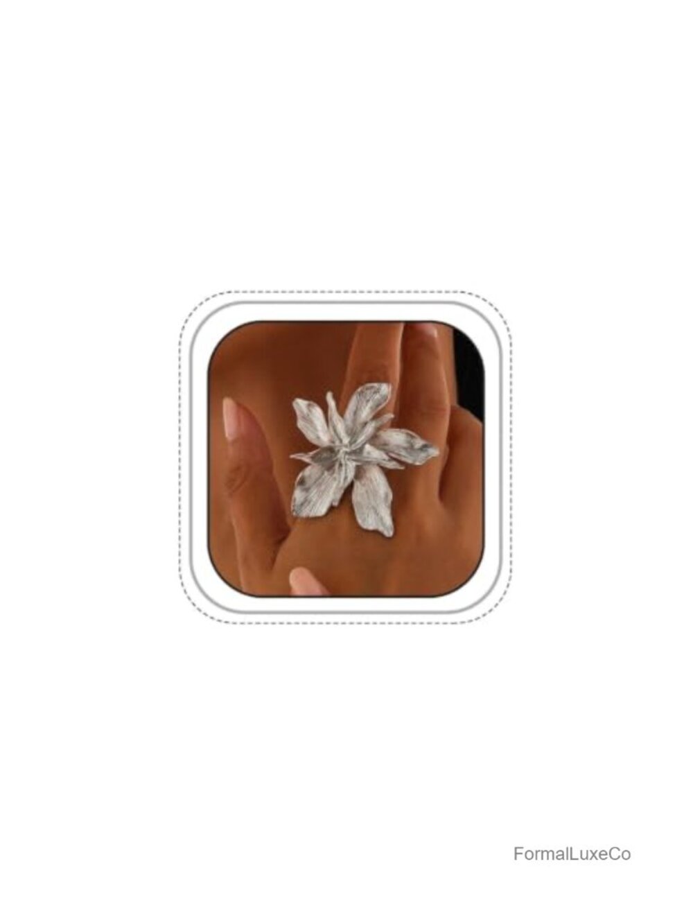Large 3D Layered Flower Statement Ring, Gold Tone, Adjustable, Vintage Style